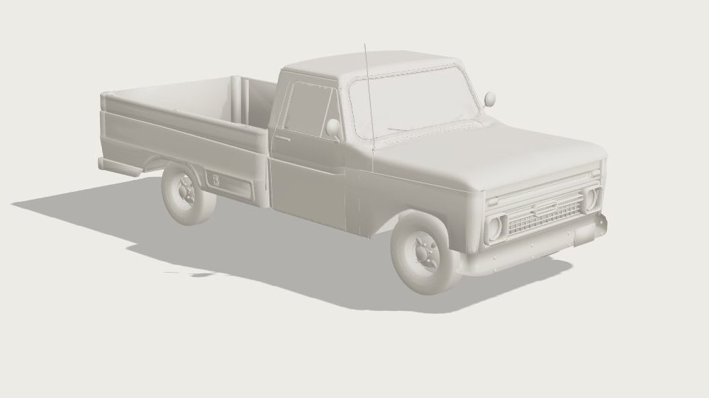 Untextured clay model of the truck