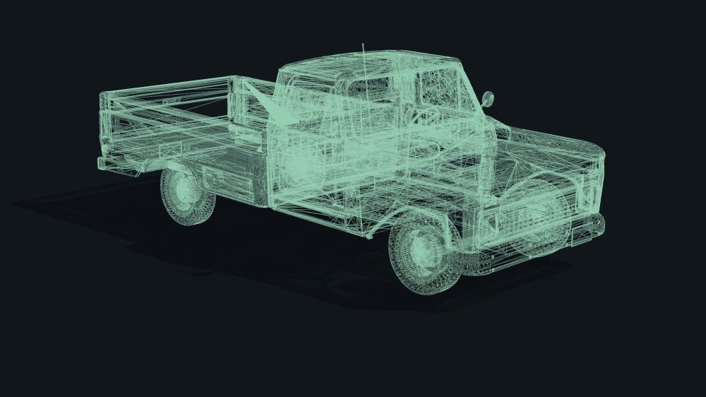 Wireframe of the truck mesh