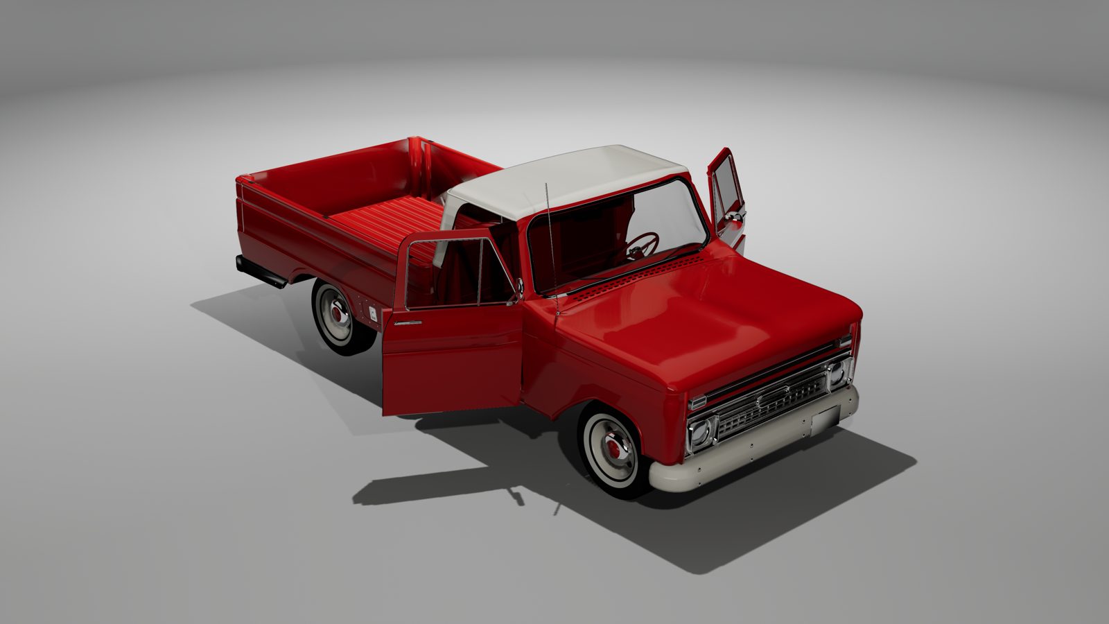 Unreal Engine studio render with the doors open